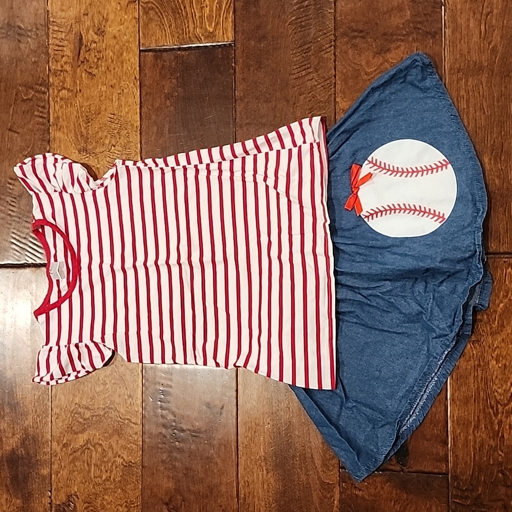 Girls Baseball Themed Matching Set